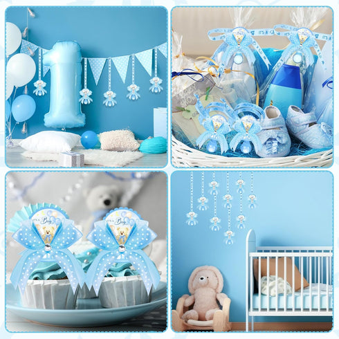 60 Threlaco Pcs Baby Shower Pacifier Necklace Cute Bear Acrylic Party Favors Charm Pacifier Necklace for Baby Shower