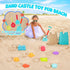 BeneFine 14 Piece Beach Toys,Castle Barrel Bucket,Sea Animal and Traffic Sand Molds,Beach Shovel Tool Kit, Fun Outdoor