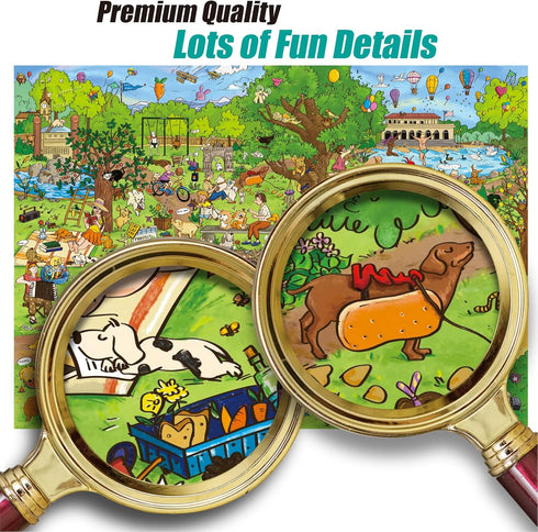 Antelope 1000 Piece Puzzle for Adults, Dog Park Jigsaw Puzzle, High Resolution, Matte Finish
