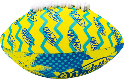 Wahu 100% Waterproof Mini Beach Football - 6.5" Teal/Yellow Outdoor Mini Football for Pool and Beach Play.