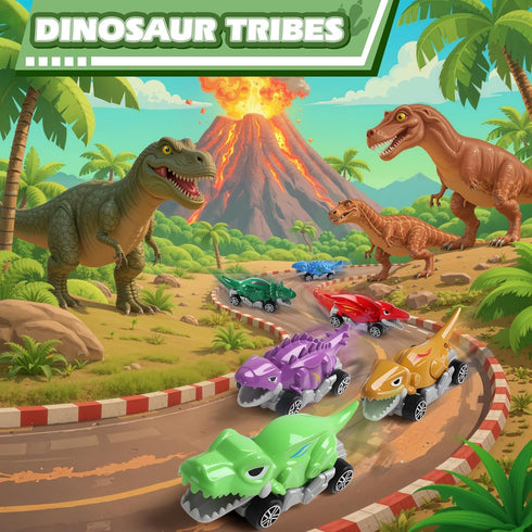 3-5 6 3 4 5 6 7 Fajiabao Dinosaur Toys for Kids Pcs Mini Alloy Body Dinosaur Toys Cars Friction Powered Car Toys