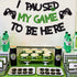 I Paused My Game To Be Here Banner, Glitter Gamer Theme Party Decoration Sign for Kids Video Game Birthday Parties