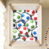 CZXW 52" 28" Colorful Soccer Balls Crib Sheets Fitted x Natural Cotton Soft & Breathable for Baby Crib Mattress