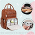 18 Backpack 4 LORADI Pockets Large Diaper Bag with Insulated Pockets and Stroller Clips, Baby Shower Essentials (Brown