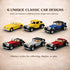 6 Pack Pullback (1:32 - Diecast Cars Antique Classic American Vehicles with Action and Openable Doors, Collectible