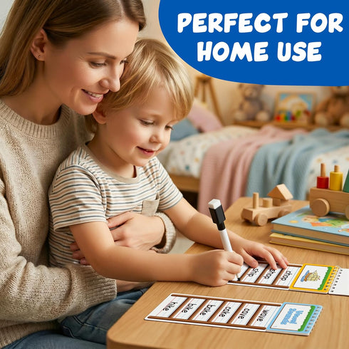 Edulok 30 Word Ladder Flip Books,Phonics Flash Cards,Word Ladders Word Family Build Book,Sight Words Reading Spelling