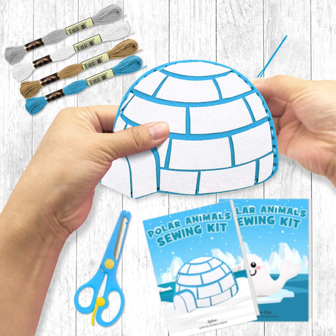 14 CiyvoLyeen Polar Animals Sewing Kit for Kids Make Your Own Winter Polar Animals Felt Plush Craft Kit Includes