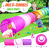 Kids Play Tunnel Tent - 2 Pack 6-ft Pop Up Crawl Tunnel Toy for Indoor & Outdoor Play, Rainbow & Pink Tunnels