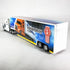 T700 1:68 Pullback KiNSMART Kenworth Container Truck, Scale, Die Cast Metal Model, White with Decals, Action