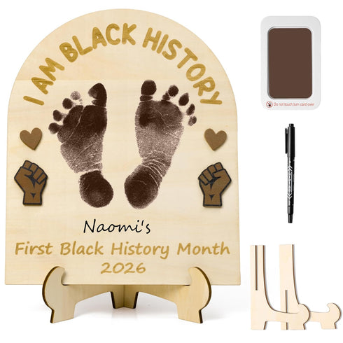 R HORSE 3D Baby's First Black History Month Footprint or Handprint Art