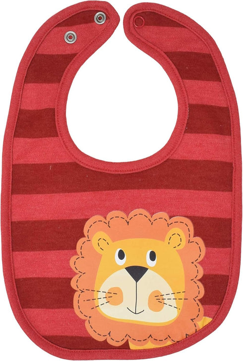 Funstuff Baby Boys 5 Pack Bibs Lion Panda Dinosaur Tiger Shark