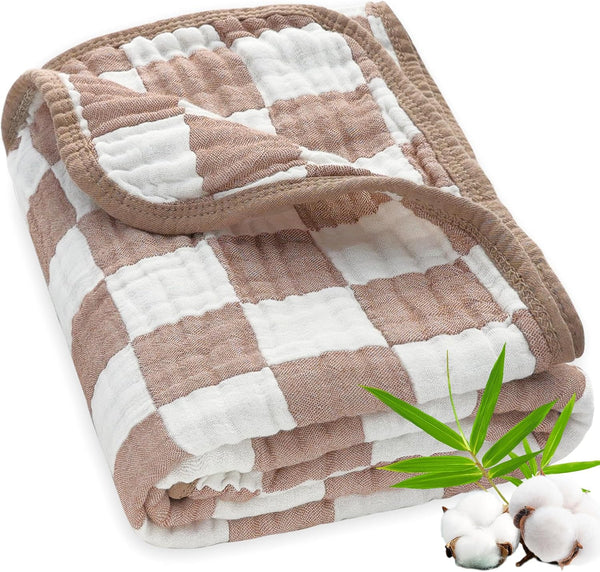 Ultra Soft Muslin Baby Blanket Neutral Versatile 6 Layers Swaddle and Bed