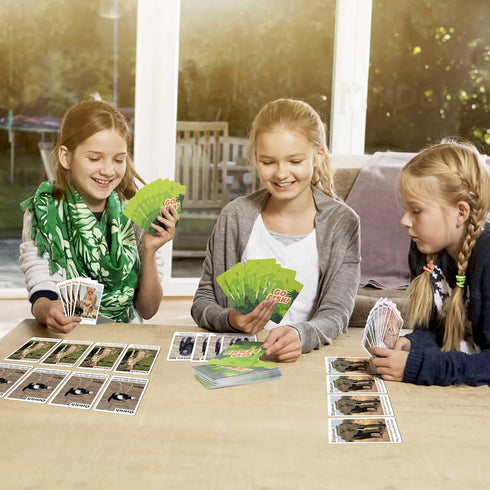 BenBen Go Fish Card Game for Kids, Jumbo Size Safari Animal Learning Cards, 104 Cards for 2-8 Players