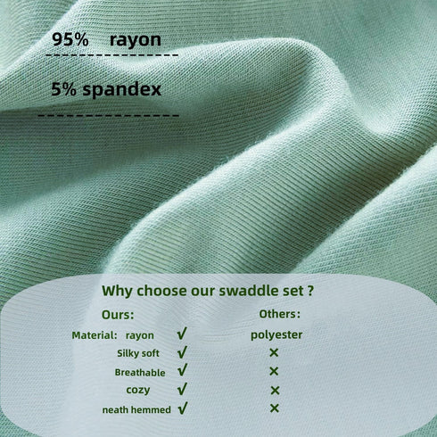 OWLOWLA Swaddle Blanket and Hat Set, Newborn Swaddle Wrap Baby Receiving Blanket for Baby Boys Girls