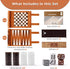 Woodronic 3 in 1 Travel Chess Set, Roll-up Leather Backgammon with 32 Premium Pearl Pieces, 5 Dices, Portable 13x10 Inch