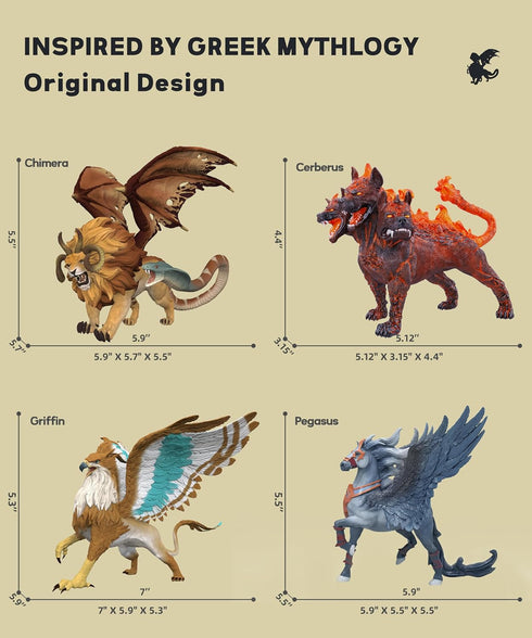 Griffin Hieracosphinx Figurine Collectible Action Figure, 7 Inches Long Statue for Office Table Decorations