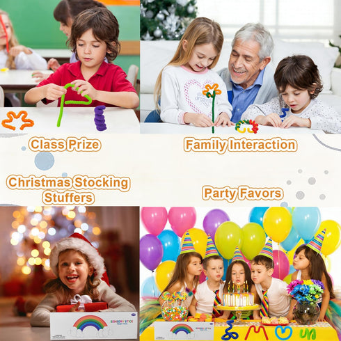 AFUDO (8 Silicone Sensory Sticks for Kids Adults, Textured Flexible Fidget Sticks Toys for Autism ADHD, Classroom