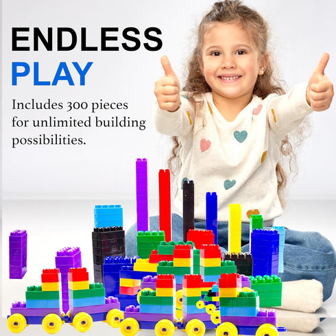 (300 3+ Dimple Building Blocks for Toddler Pcs) Stacking Toys & Puzzle Games for Learning and STEM Fun Montessori Toys