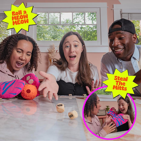 MCMILLER ENTERTAINMENT The Cat Mitt Game Hiss-terically Funny Family Board Game for Kids Teens & Adults | Pawsome Party
