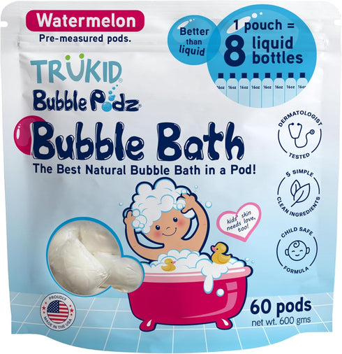TruKid Bubble Podz Bubble Bath for Kids, Toddlers, & Babies, Tear Free