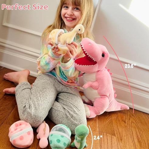 Babies,23.6'' Mommy 3 3 3-5, MorisMos Dinosaur Stuffed Animal with Big Stuffed Dino T-rex with Baby Dino Stuffed Toys