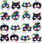 Max Fun 48PCS Halloween Rainbow Scratch Mask, Art Craft Kit for Kids Birthday, Classroom Decoration, Halloween Party