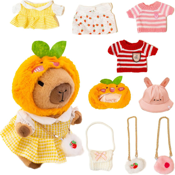 WAKSUN Capybara Plush for Boys Girls Birthday Dress Up Cute Plushies,10 Pcs Set,9