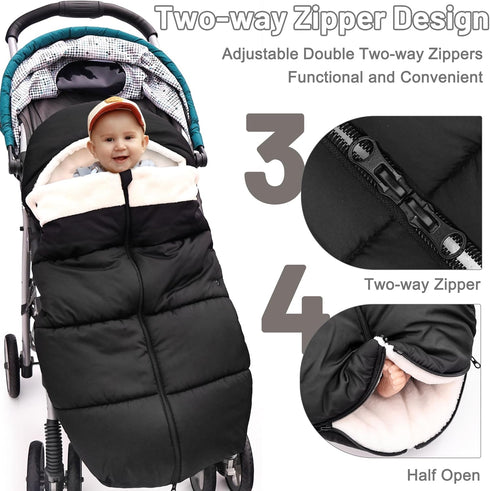 yarboofo Winter Warm Bunting Bags Universal, Baby Stoller Sleep Bag Cold Weather, Waterproof Toddler Footmuff