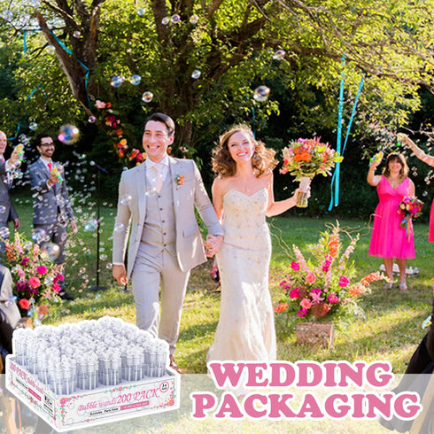 200 Pack Mini Bubble Wands, White Bubble Stick Toy Bulk for Weddings, Anniversaries, Celebrations, Party Favors for
