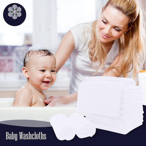 16 Pack 10x10 Inch, Baby Washcloths - Microfiber baby towel - Absorbent and Soft baby Wash Clothes for Newborns