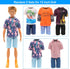 Miunana Lot 12 Items Boy Doll Clothes for 12 Inch Male Doll, 5 Sets Fashion Casual Wear with 3 Pairs of Shoes