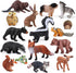 16PCS Forest Animals Baby Figures, Woodland Creatures Figurines, Miniature Toys Cake Toppers for Kids Birthday Gift