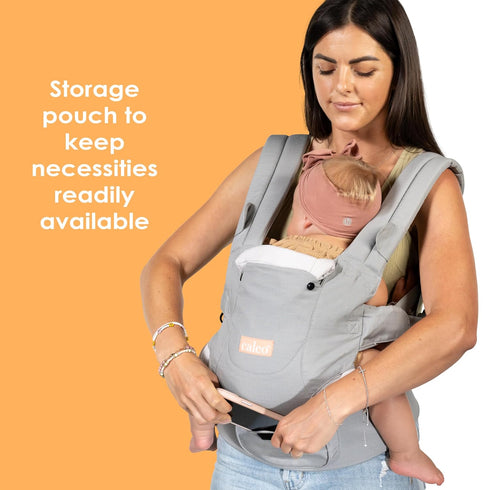 3in1 100% Baby Trend Caleo Newborn Carrier, Snuggle Grey Cotton, Machine Washable, Lumbar Support & Builtin Sun Hood