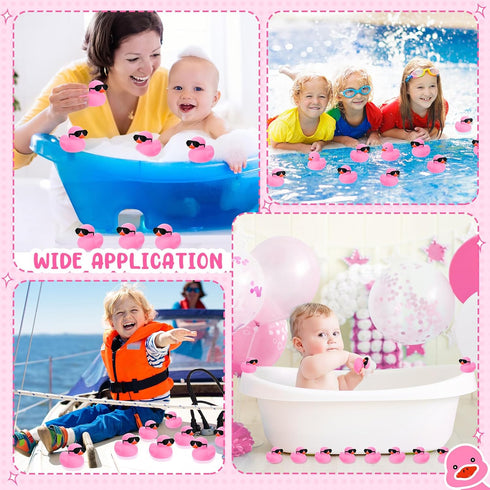 36 Packs Sets 2.2 Inch Sosation Mini Rubber Ducks with Sunglasses Bath Squeaky Rubber Duckies Cute Float Bathtub Toys
