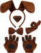Syhood Puppy Dog Costume Set with Ears Headband, Bowtie, Nose, Tail, and Paw Gloves for Halloween Carnival
