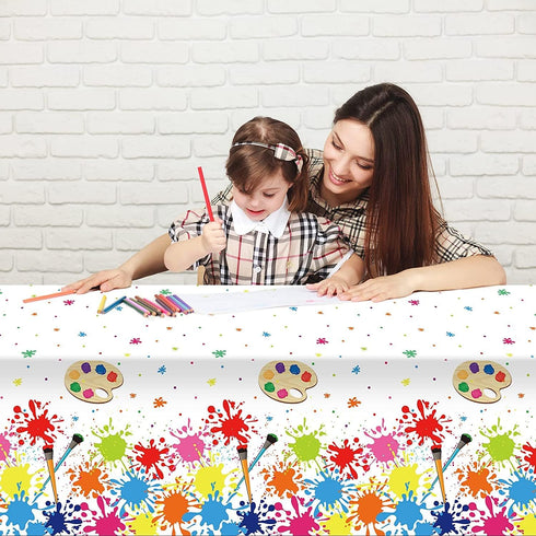 gisgfim 6 Pcs Art Paint Tablecloth, Party Supplies for Art Theme Birthday Decorations for Kids