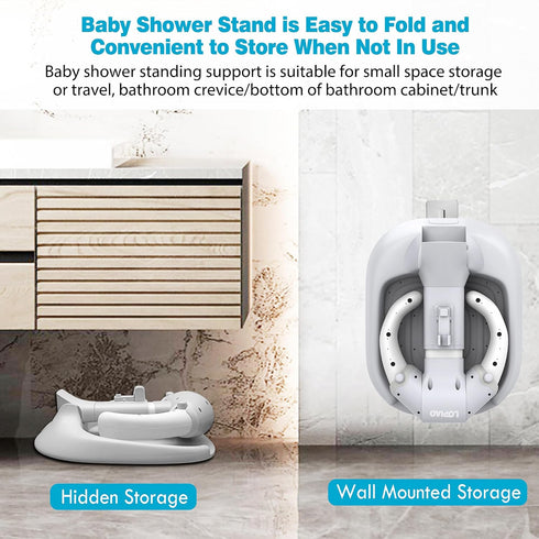 LUOPIAO Base,Anti-Pinch (6-36 Baby Shower Stand, Adjustable & Foldable Baby Bath Stand with Anti-Slip Silicone,Baby