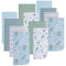 EVERYDAY KIDS 12 Pack Burp Cloths for Baby Boy; Newborn Essential with