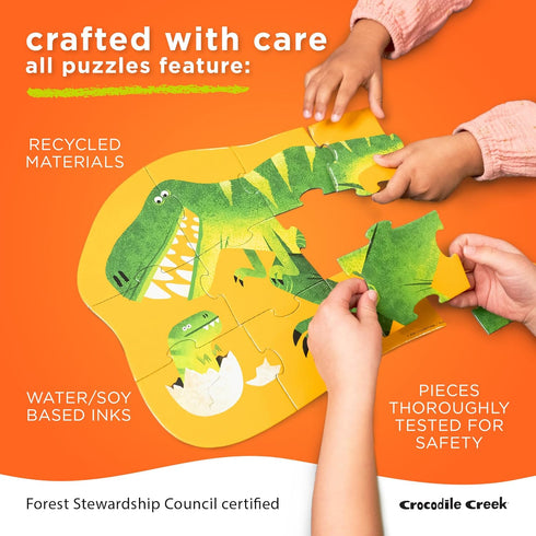 Crocodile Creek Jigsaw Puzzle, 12 Piece Beginner Puzzle for Kids Ages 2 Years & Up, Birthday Cupcake and Mouse
