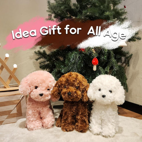 Adorable Labradoodle Plush Toy, Fluffy Red Poodle Stuffed Animal Dog Puppy, 12.6" - Perfect for Kids and Babies