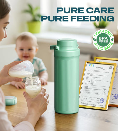 22oz 24-Hour 360 2 Breast Milk Cooler Bottle for Travel & Outdoor Use, Portable Breastmilk Chiller with Cooling, Larger