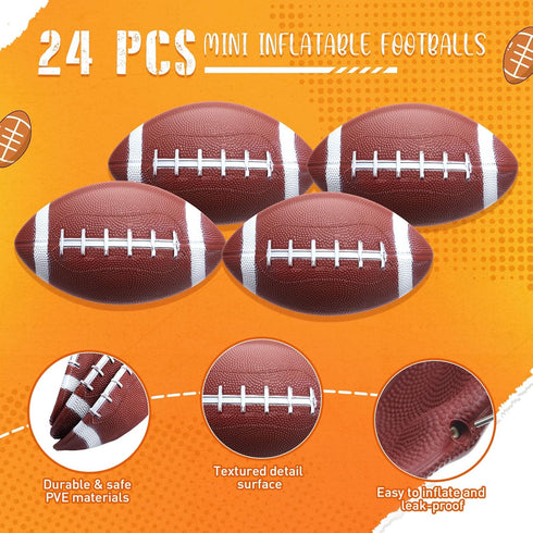 Libima 24 Pcs Mini Inflatable Footballs - 7 Inch Rubber Sports Balls for Boys Girls Outdoor & Indoor Games