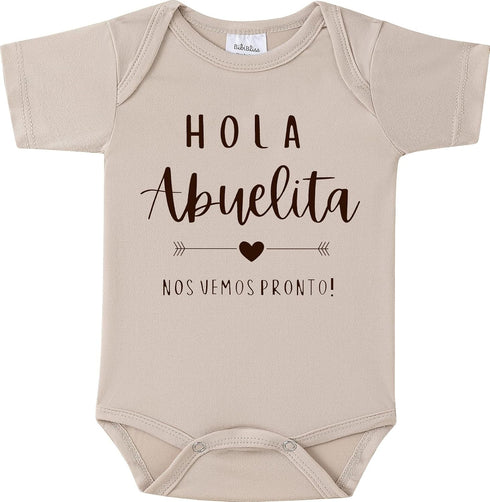 Hola Abuelita Nos Vemos Pronto Pregnancy Reveal Infant Bodysuit,0-3 Months Baby Announcement