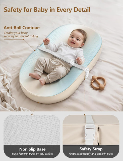 Sprouterie 31.5 15.7 Wipeable Baby Changing Pad: Changing Pad Babies for Dresser Waterproof * with Removable Safety