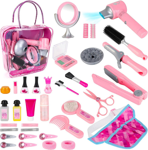 deAO Hair Salon Toys for Girls Beauty Salon Set Kids Pretend Hair