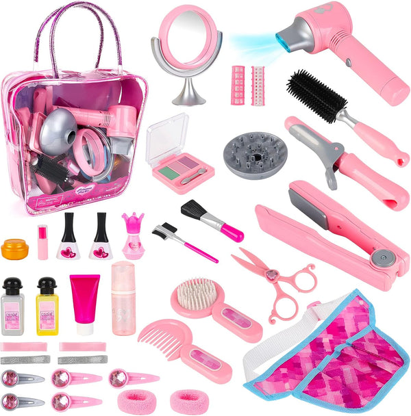 deAO Hair Salon Toys for Girls Beauty Salon Set Kids Pretend Hair