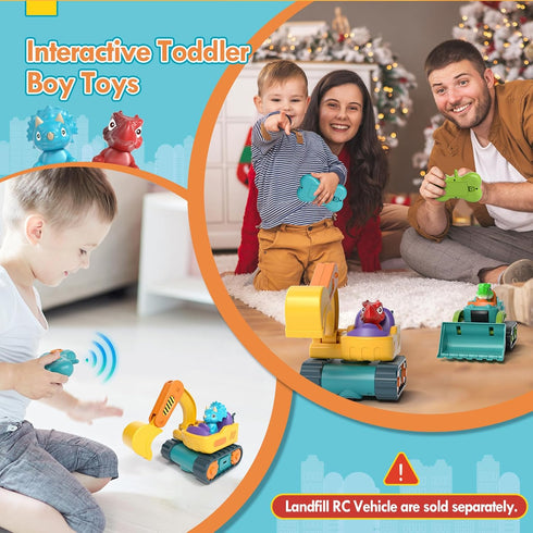 Lehoo Castle Remote Control Car for Toddlers, Rechargeable Excavator Toys for Boys Age 3-5