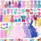 65 Pcs Doll Clothes and Accessories Set, 5 Fashion Dresses, 3 Wedding Gowns, 20 Shoes for 11.5 Inch Girl Dolls