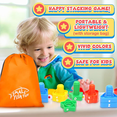 Letters Learning Matching Game - Fine Motor Skills Toy Set for Toddlers with 26 Alphabet Learning Toys