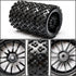JIUWU 4pcs RC 1:10 Rubber Tires - Car Crossing Wheels Rims Hex 12MM, Black